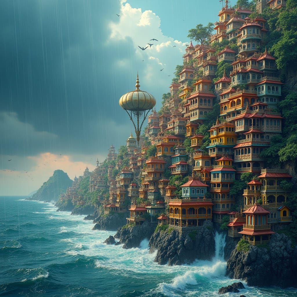 Mumbai Coastline: Fantastical 3D Urban Dreamscape