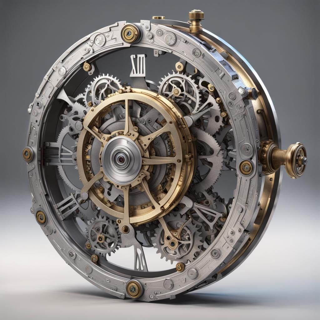 Retro Futuristic Antikythera Mechanism in Steampunk Style