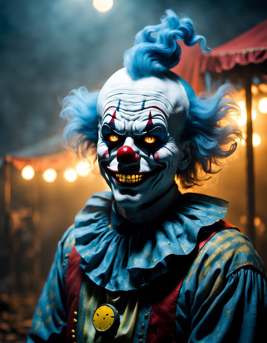 Ghost Clown Portrait in Dark Fantasy Style