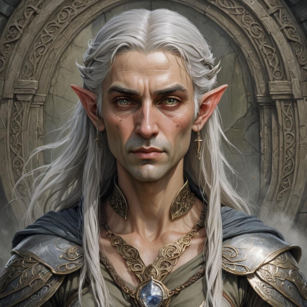 Ayleid Elf Portrait in Art Deco Style