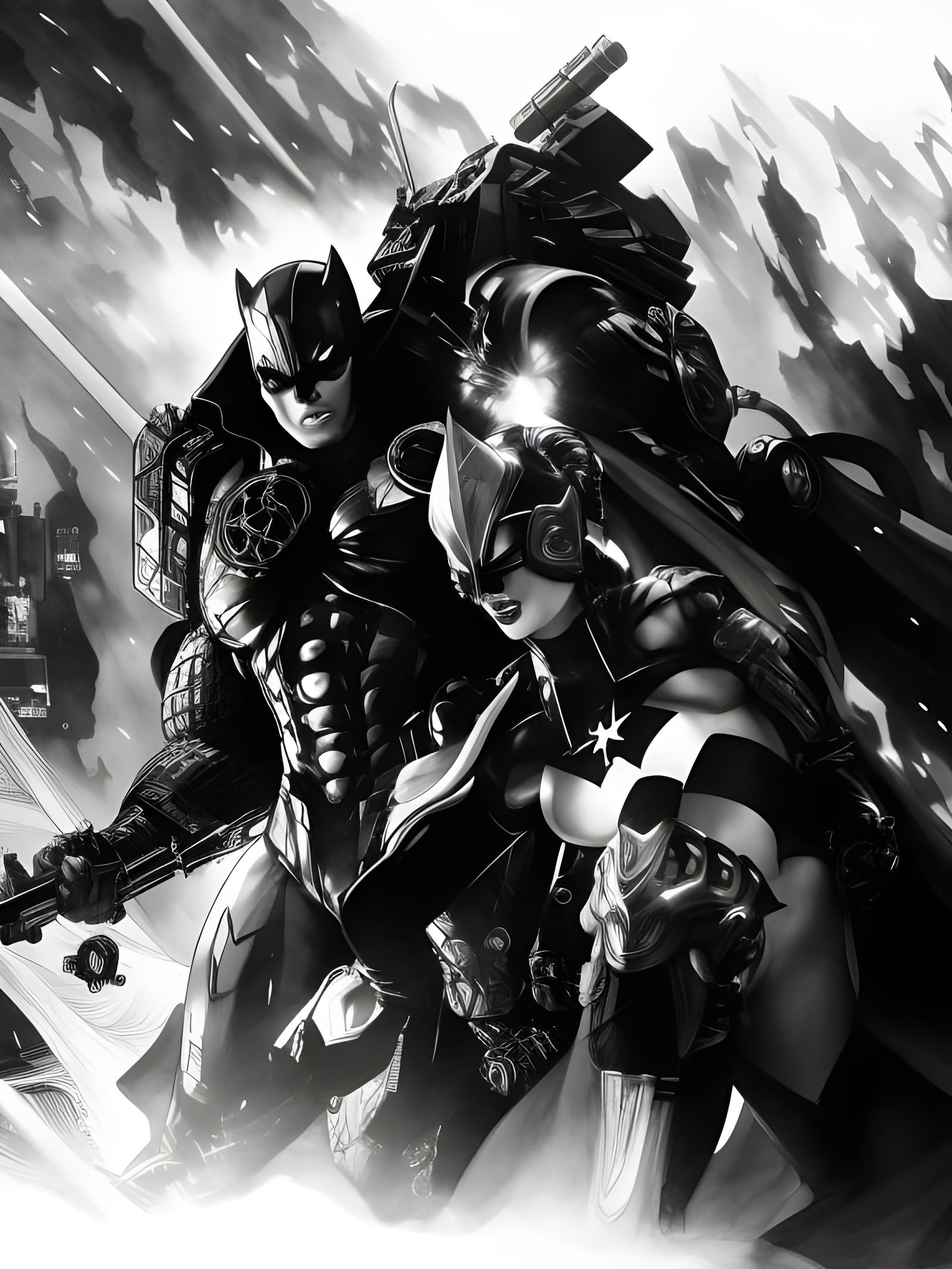 Black and White Comic Book Woman