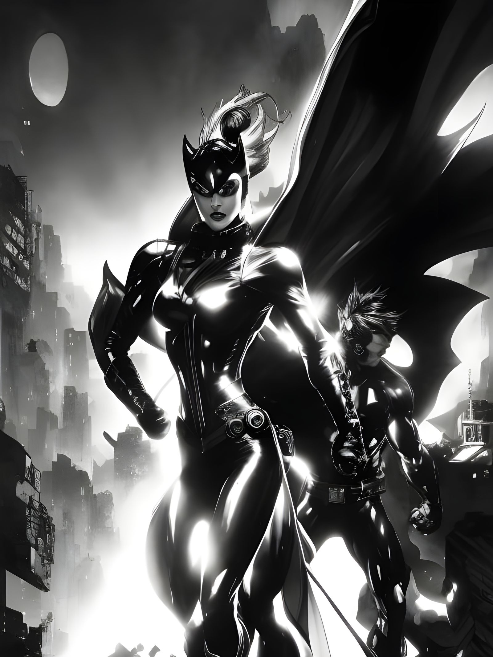 Beautiful Woman with Red Hair in Comic Book Style