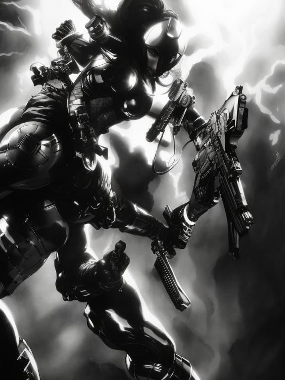 Comic Book Woman in Translucent Armor