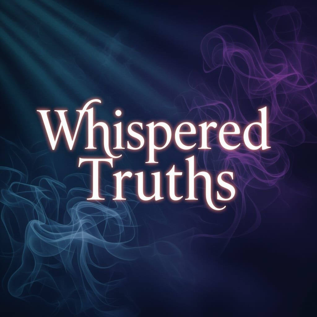 Whispered Truths Elegant Glowing Text Minimalist Fog