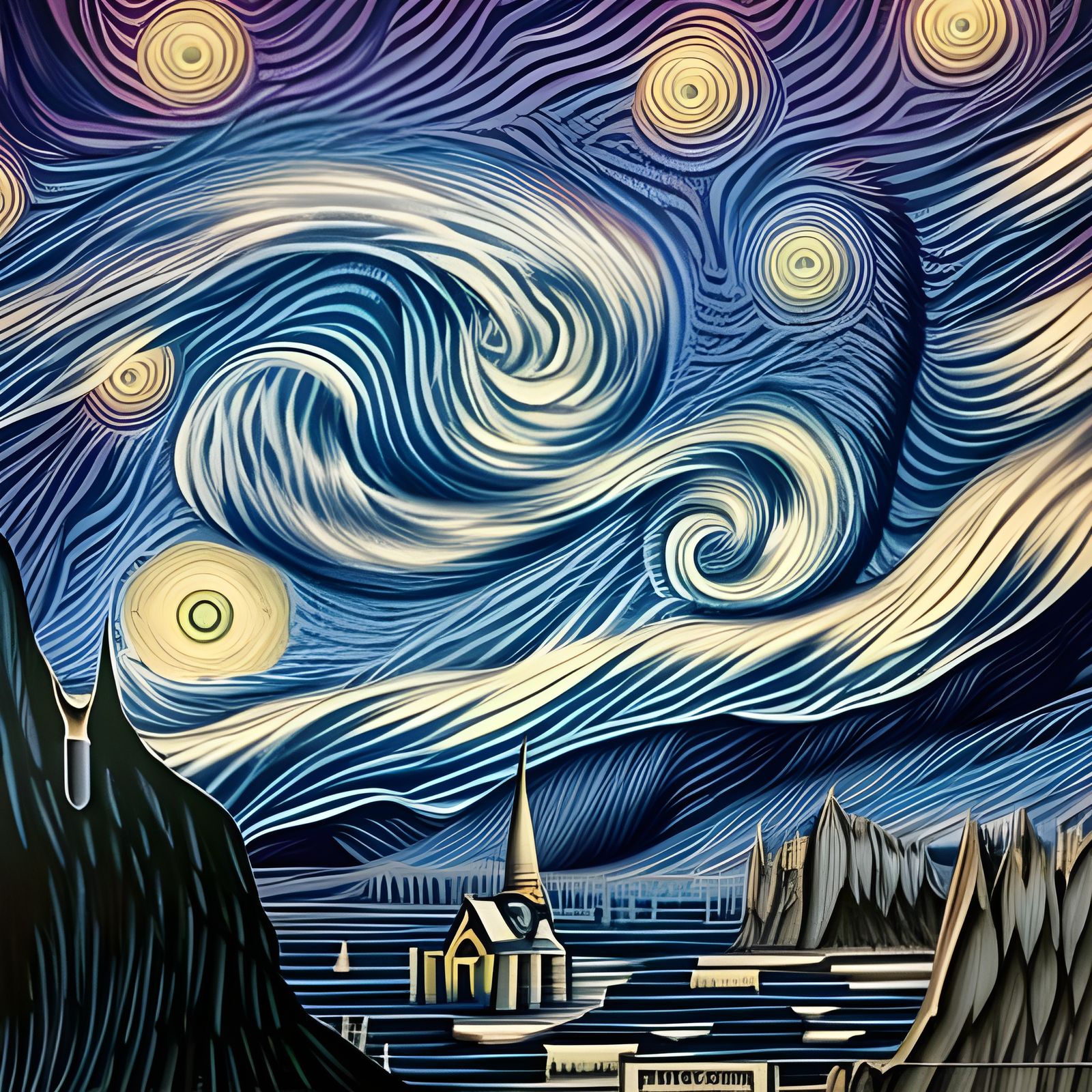 Epic Starry Night Sky in Matte Painting Style