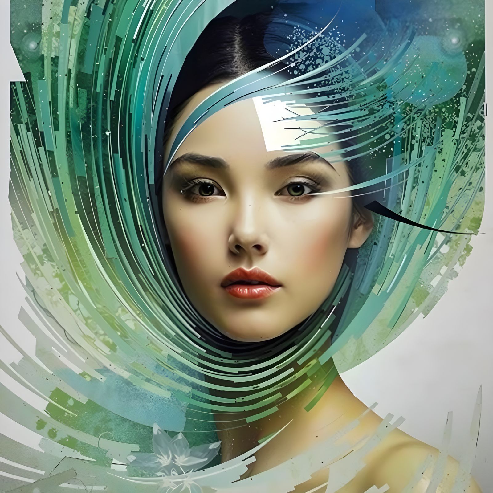 Dynamic Portrait Sculpture in Mixed Media