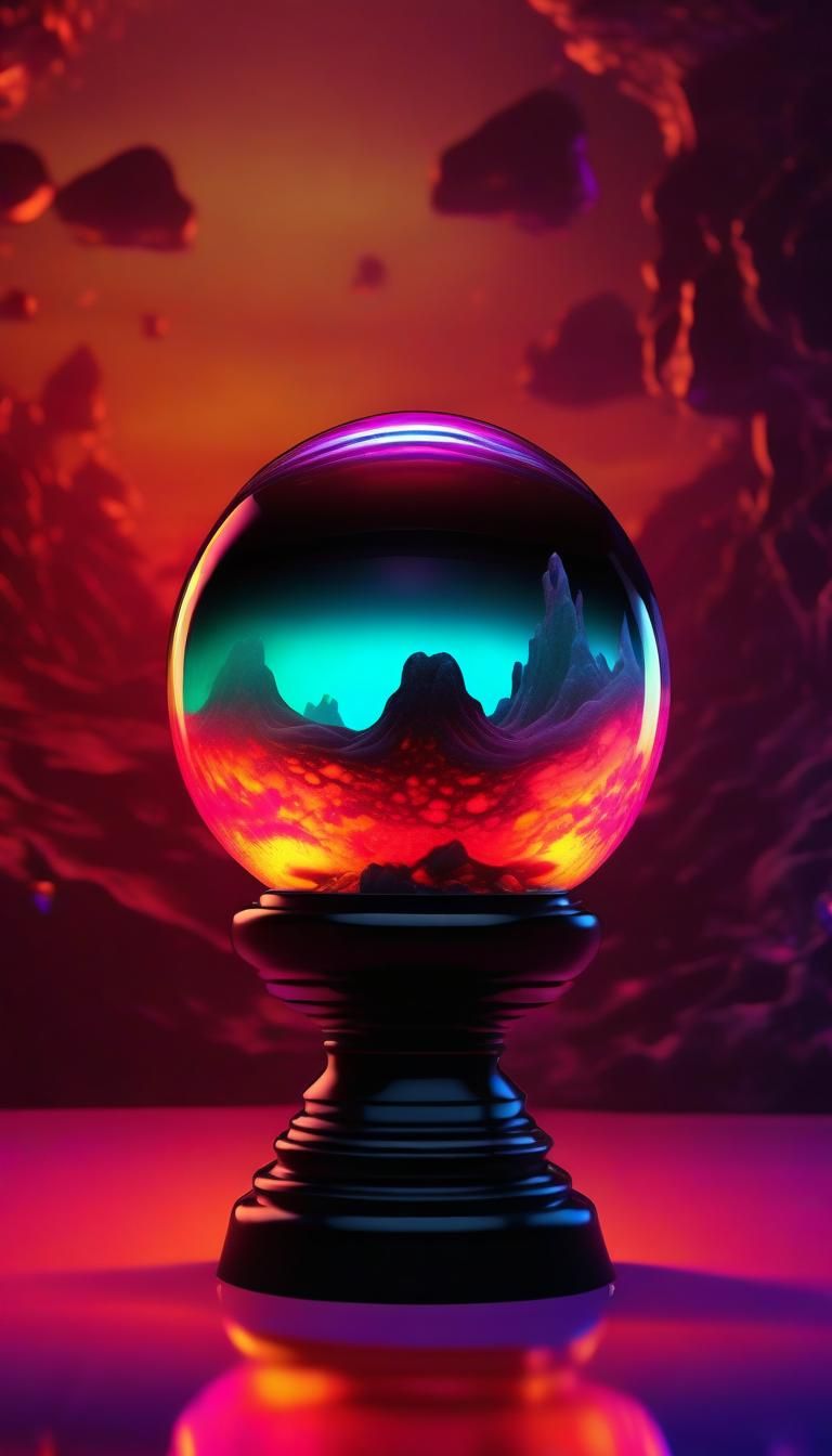 Obsidian Orb in Lava Lamp: Psychedelic Fantasy Art