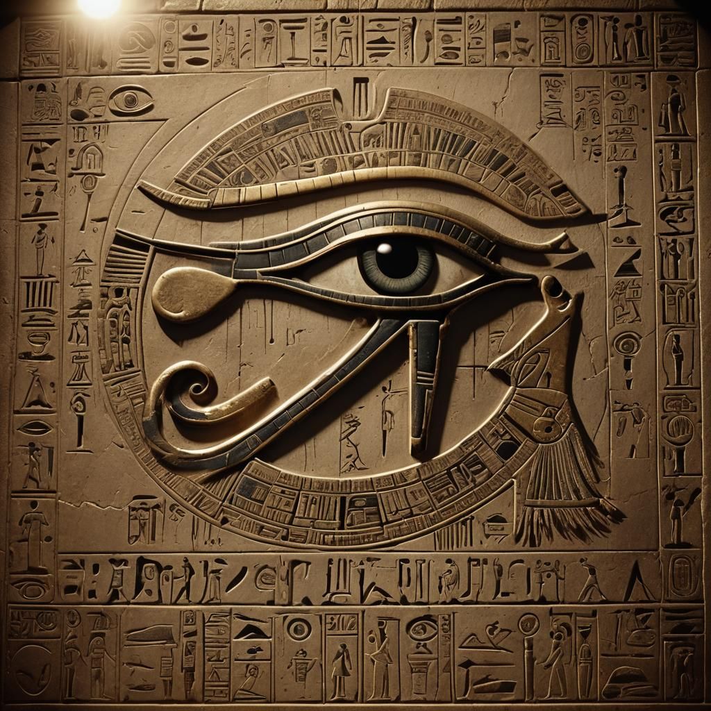 Glowing Eye of Ra in Mystical Setting