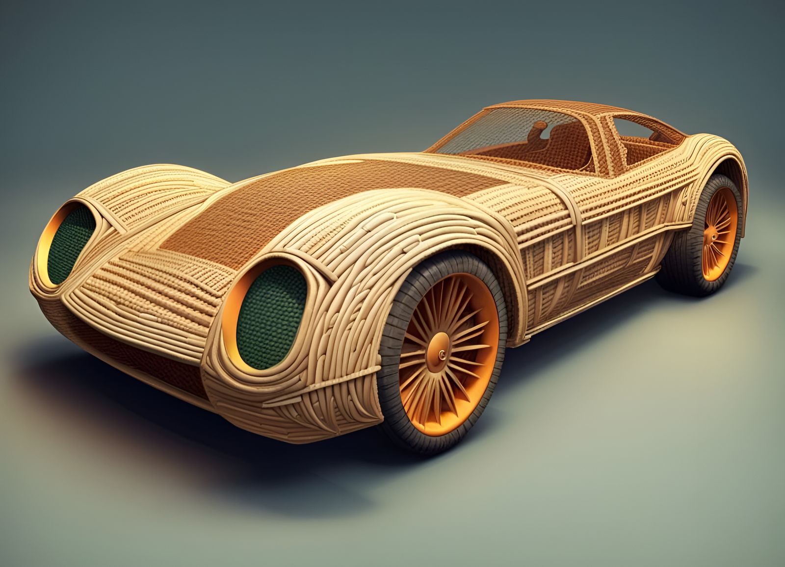 Wickerwork Sports Car from a Video Game