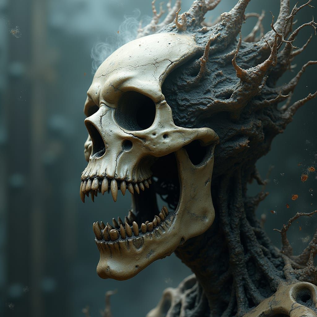 Surreal Mirror Shards in Biomechanical Art Style