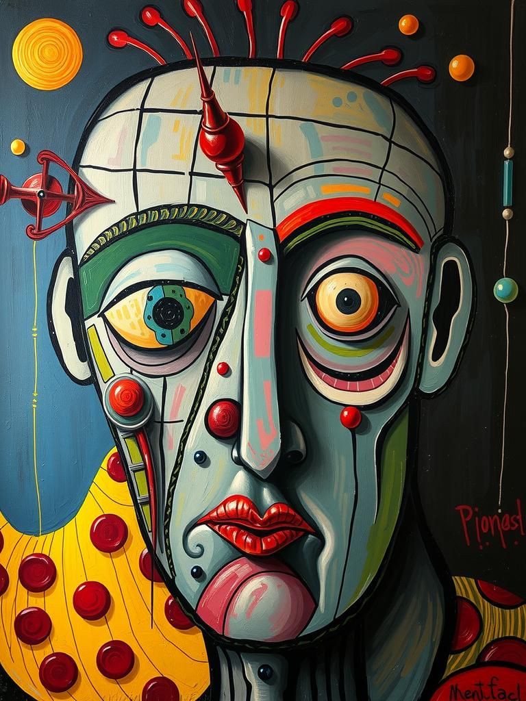 Eldritch Face in Maximalist Action Painting Style