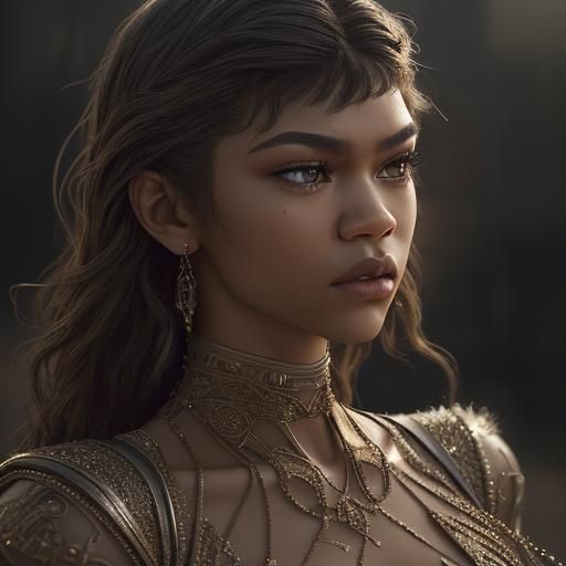 Hyperrealistic Portrait of Zendaya in Cinematic Style