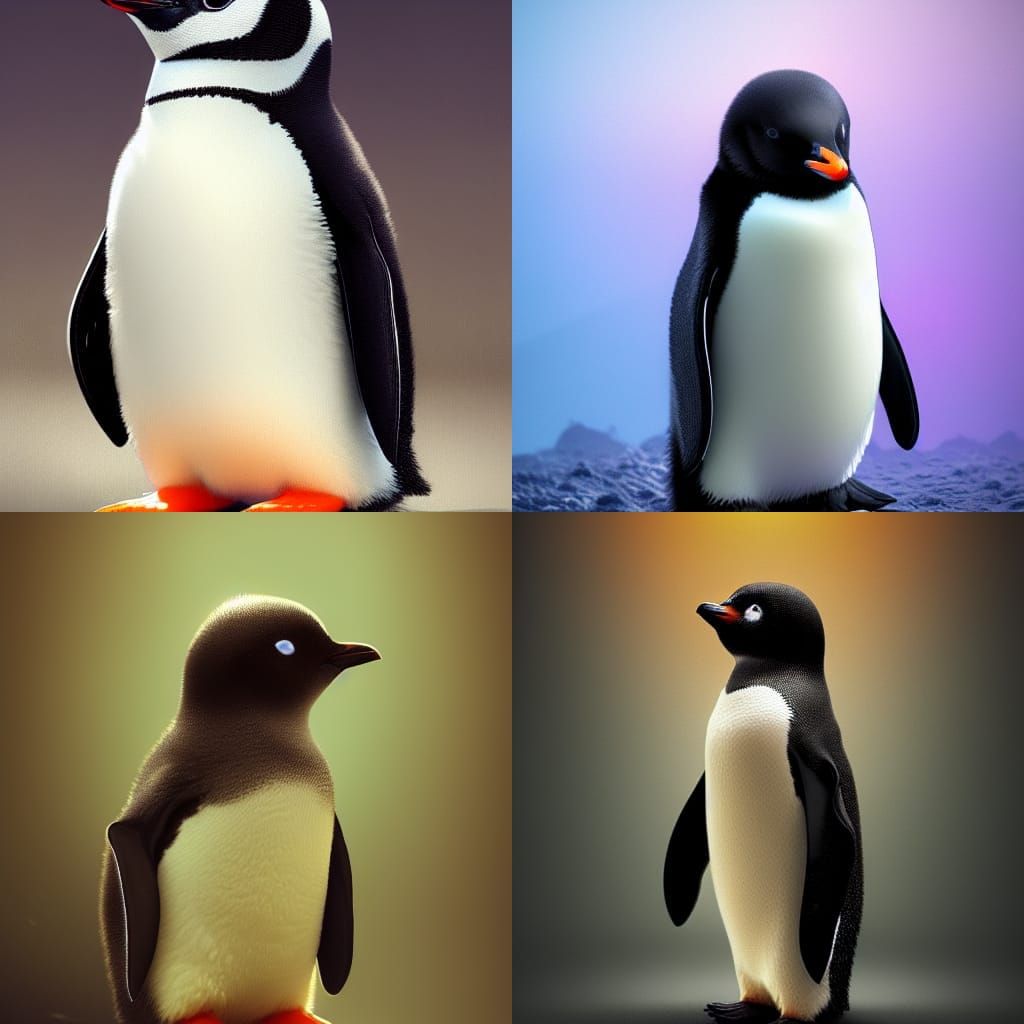 Hyperdetailed Baby Penguin Concept Art