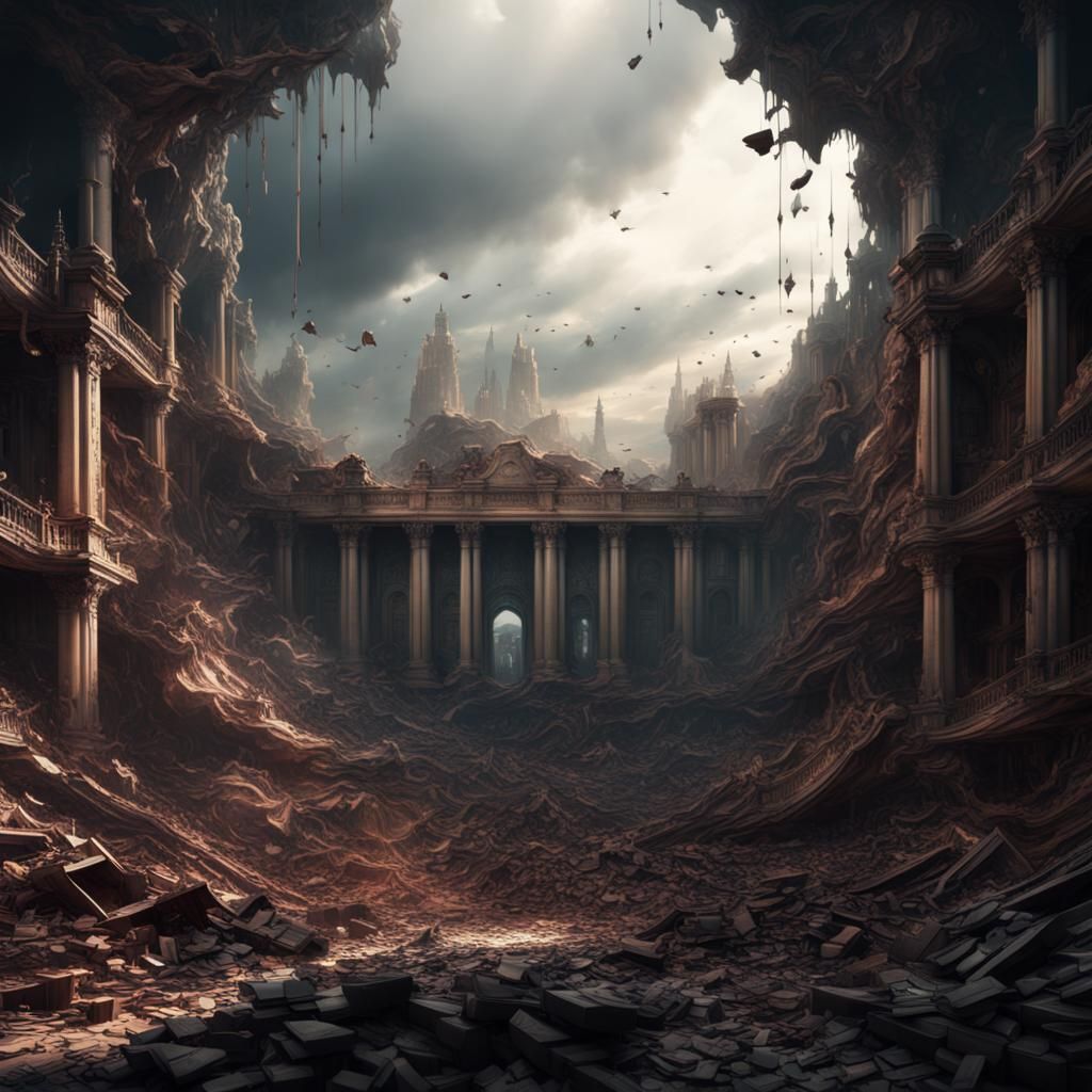 Dramatic Broken Pit of Think Pieces: Digital Matte Painting