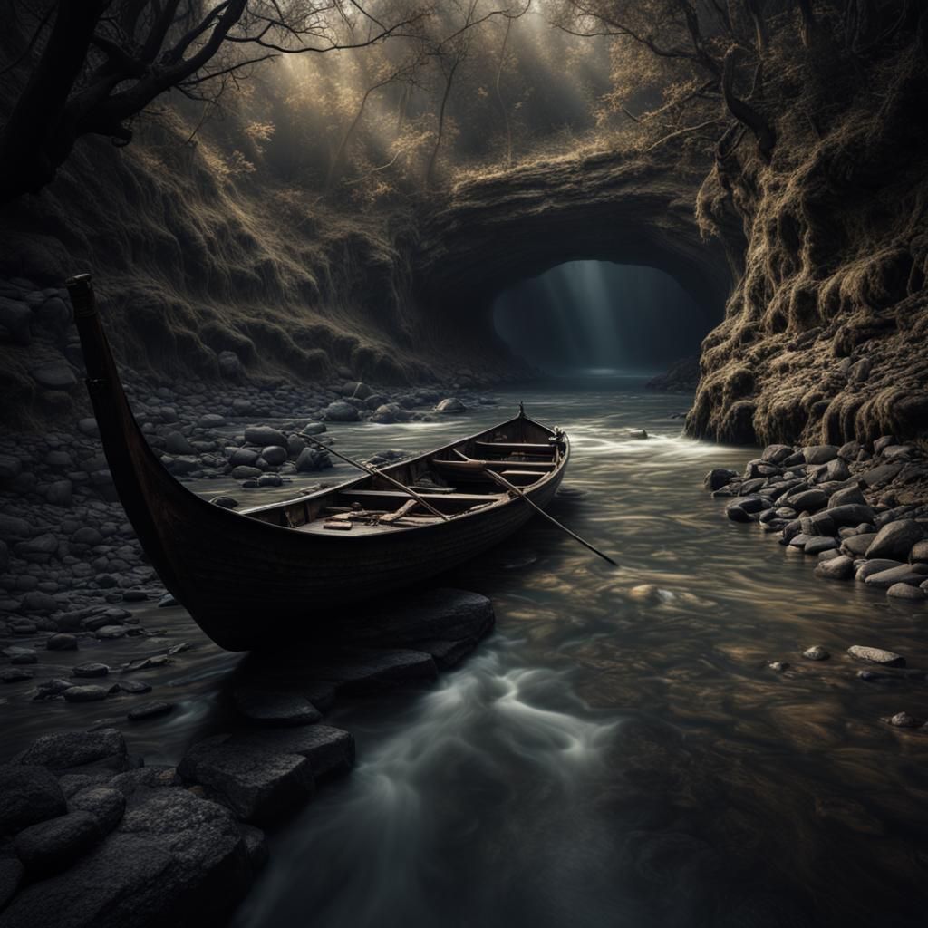 Hyperrealistic River Styx with Intricate Details