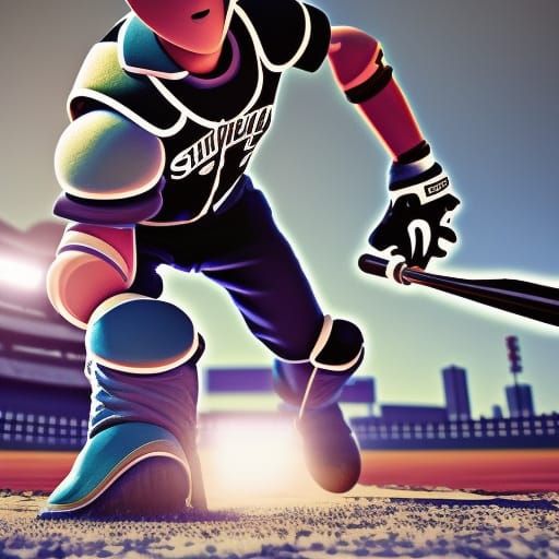 Futuristic Sci-Fi Baseball Player in 8K