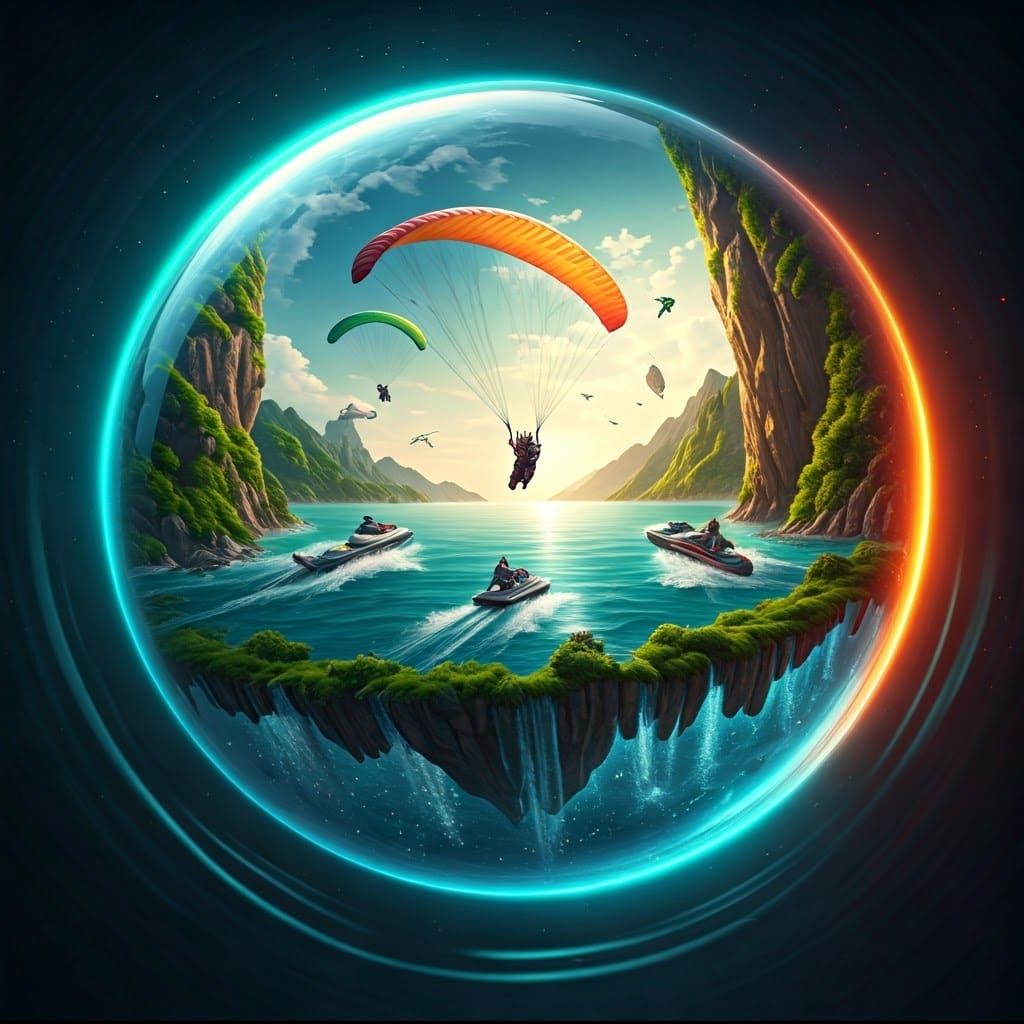 Fantasy Sphere Encapsulates Extreme Sports in 8K Detail