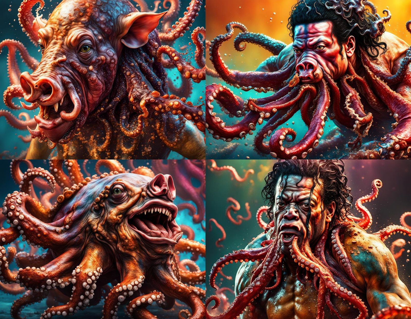 Hyperrealistic Hybrid Creature in Splash Art Style