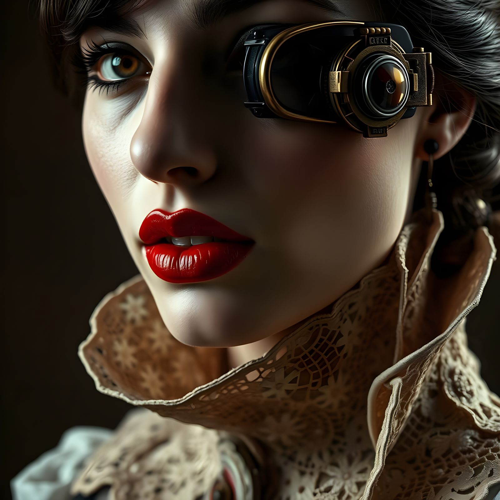 Steampunk Woman in Chiaroscuro
