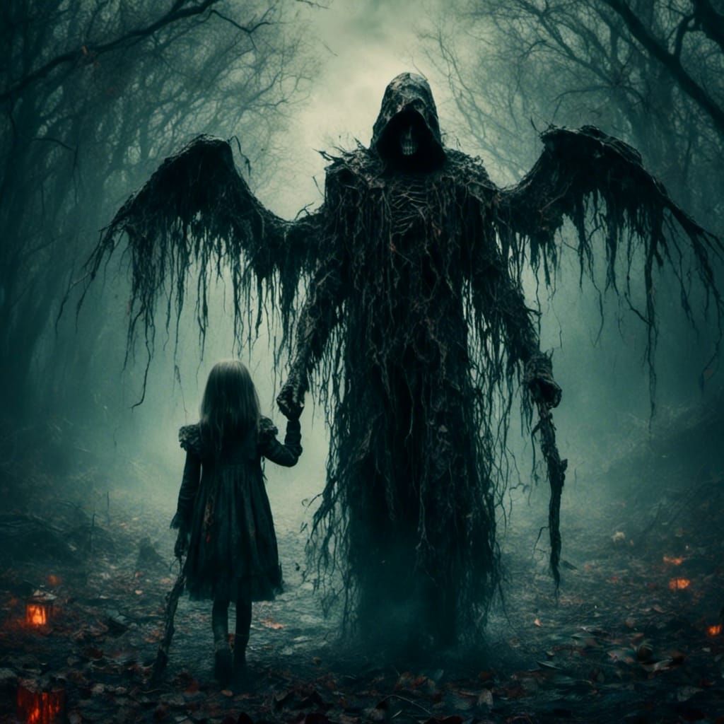 Grim Reaper and Girl: Macabre Matte Painting