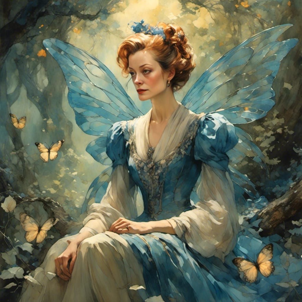 Mystical Garden Portrait in Fantasy Realism Style
