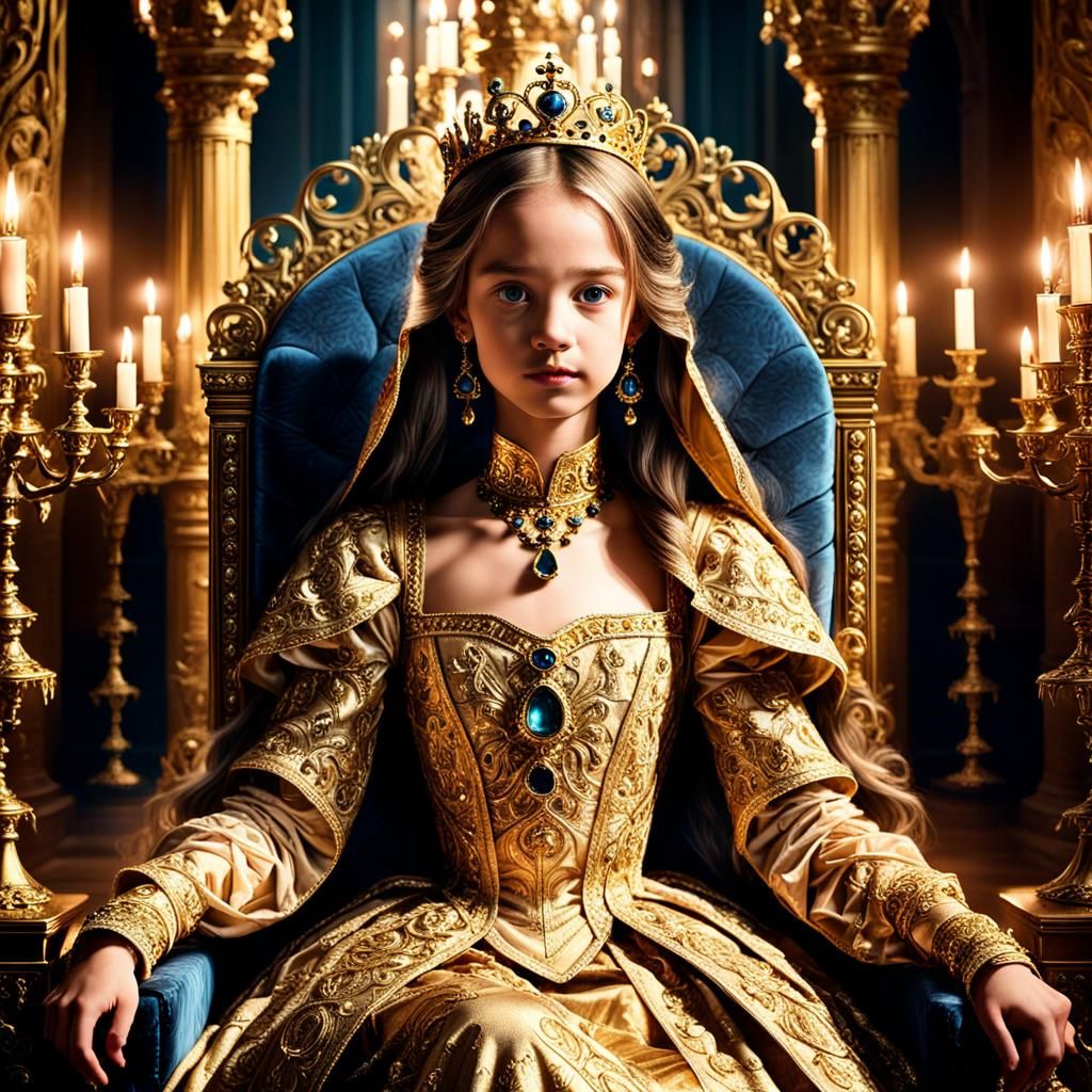 Hyper-Realistic Portrait of Princess Bell in Throne Room