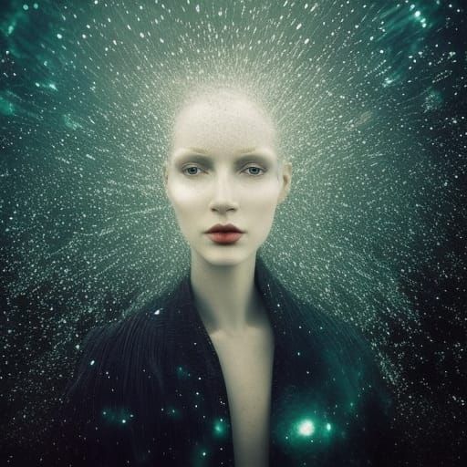 Water and Fire Alien in Hyperrealistic Style