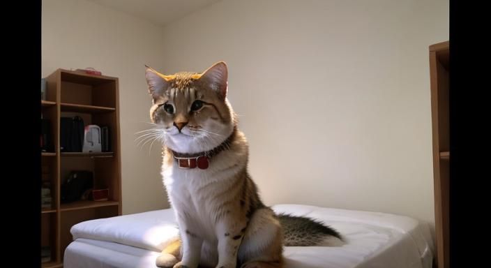 Confident Tiger Cat Makes Eye Contact