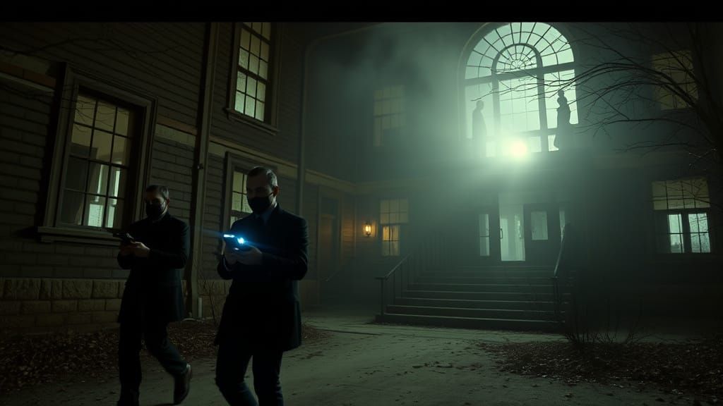 Men in Black Agents Investigate Haunted Asylum on Halloween