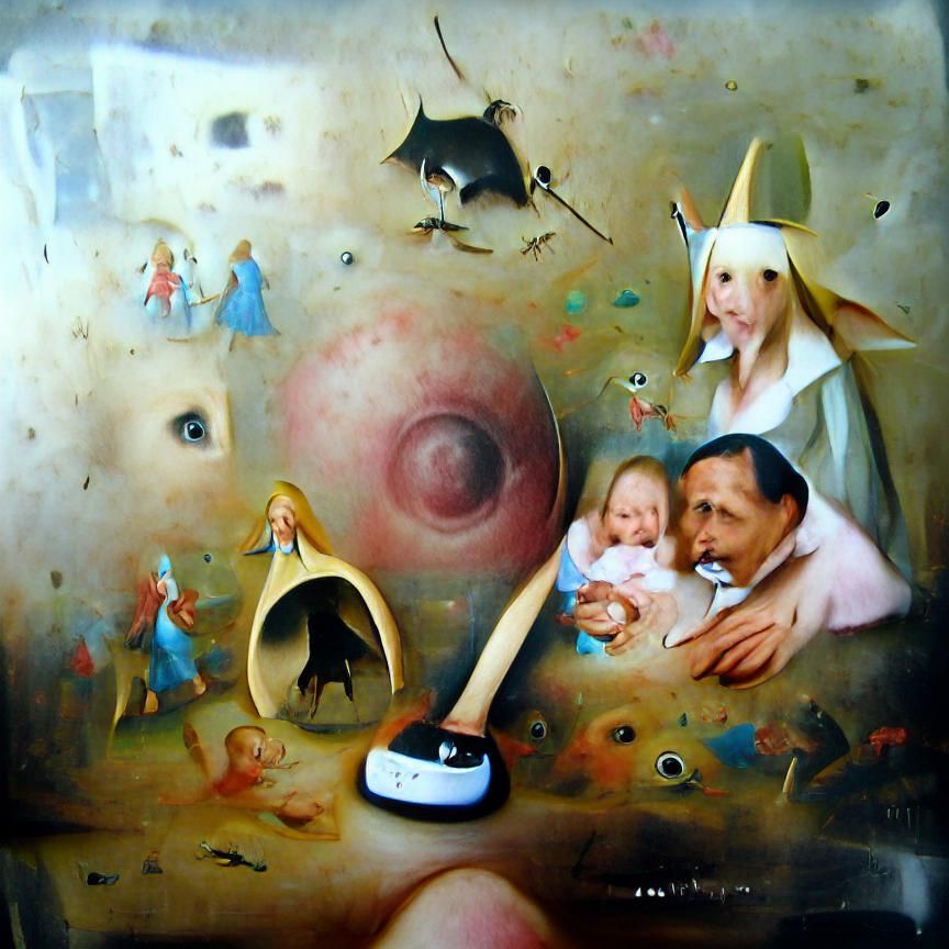 Disturbing Parenthood Scene in Bosch Style