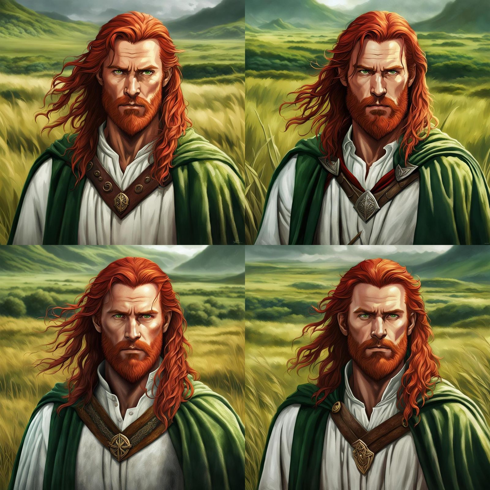 Heroic Man Portrait in Lord of the Rings Style