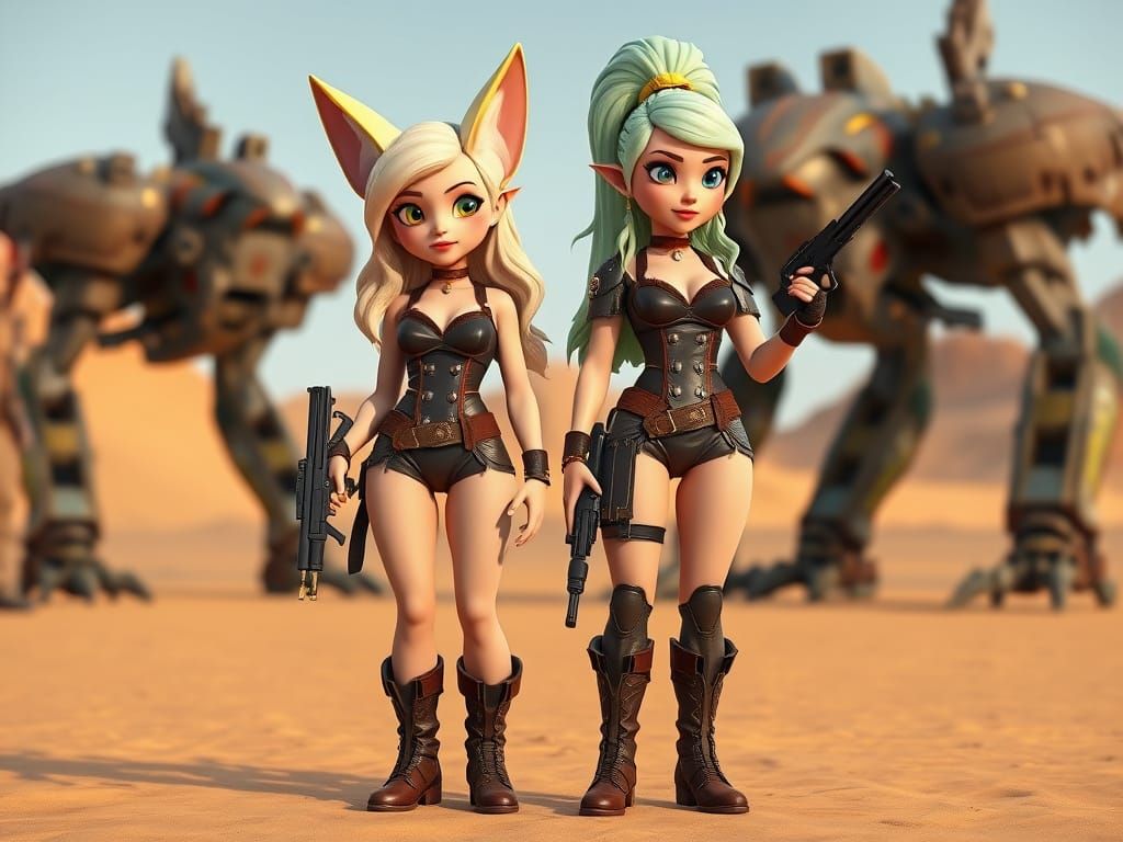 Ella and Alete, Galactic Bounty hunters, Disney style