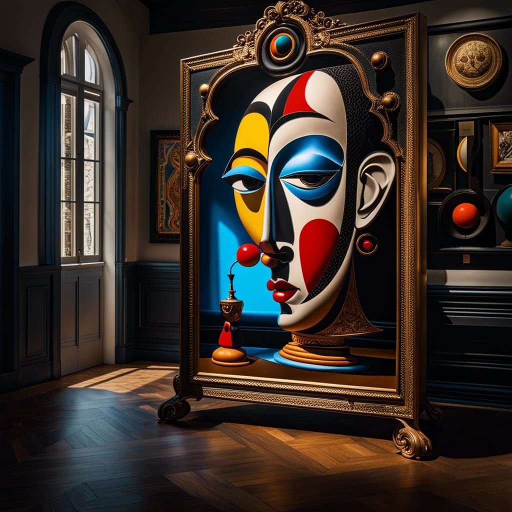 Surreal Soul Mirror Inspired by Renaissance Art