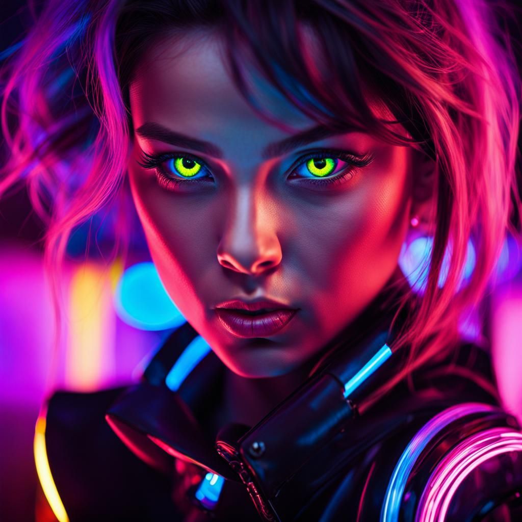 Neon Irises: Intense Close-Up Portraits