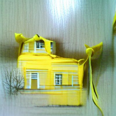 AI-Generated Image of a Yellow House