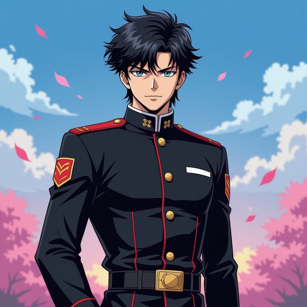 Gojo in Dramatic Anime Style