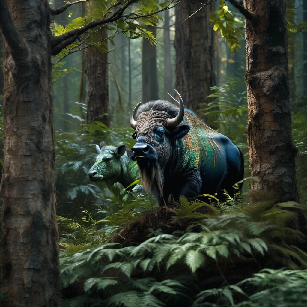 Buffalo-Chameleon, somewhere in a forest....