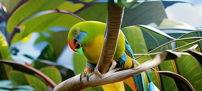 Realistic Parrot Portrait in Cinematic Style