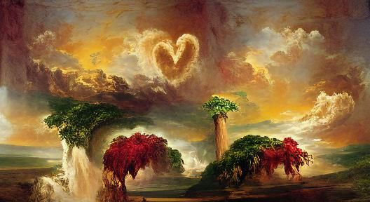 Romantic Tree Landscape in Cole Style
