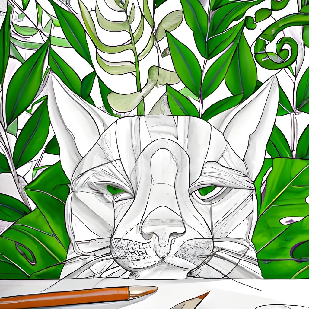 Coloring Page: Cats in Audrey Kawasaki Style