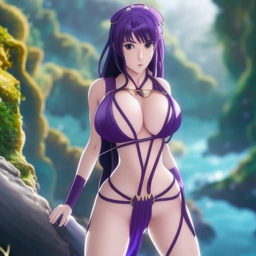 Captivating Lamia in Vines: Anime-Inspired Fantasy Art
