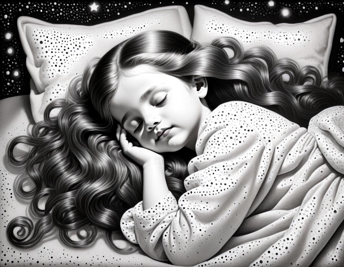 Princess Slumbers in Pointillist Dreamscape