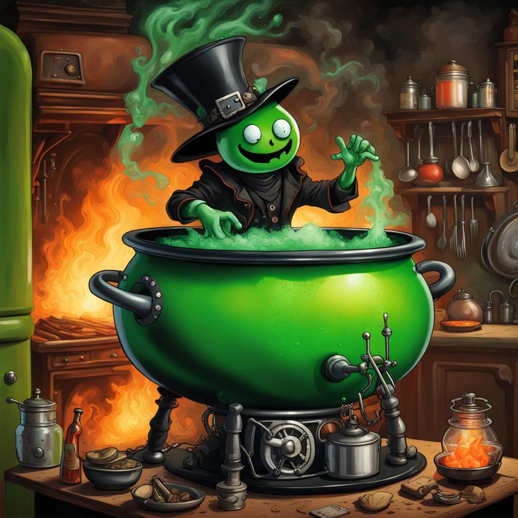 Haunted Witch Kitchen with Kool-Aid Man Face