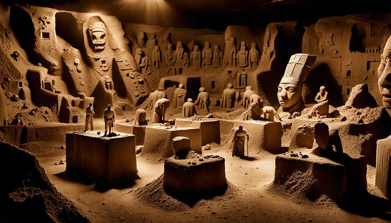 Archaeologists Discover Ancient City in Sepia Photograph