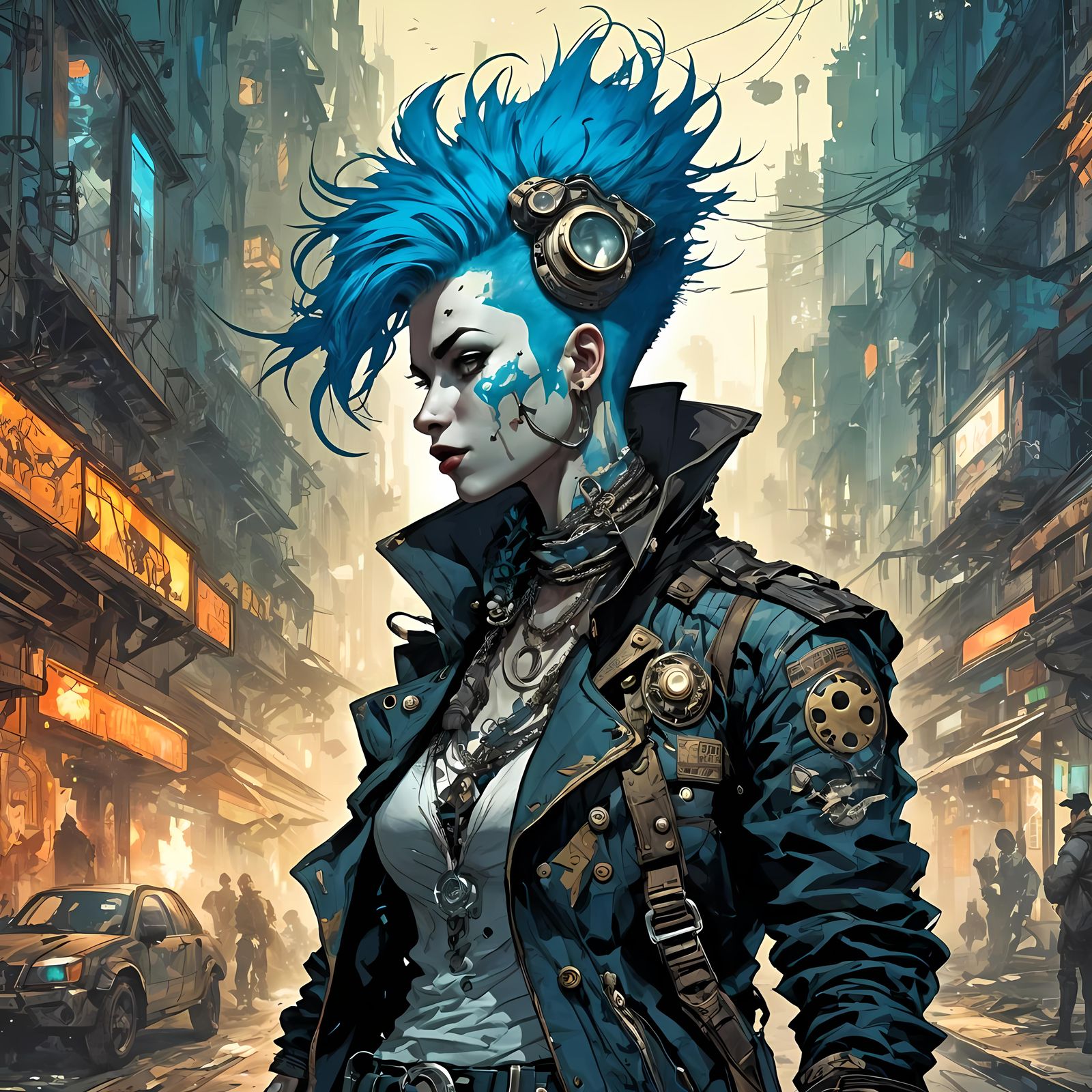 Cyberpunk Mouse in Graffiti-Style Rebellion