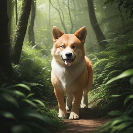 Kai Ken Dog in Forest: Professional Photography