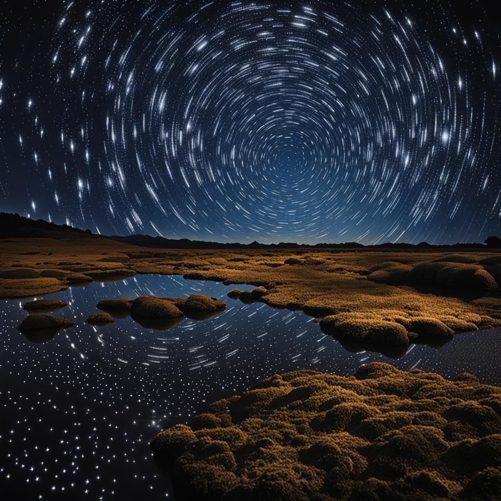 Dreamy Starscape with High Contrast and Luminescence