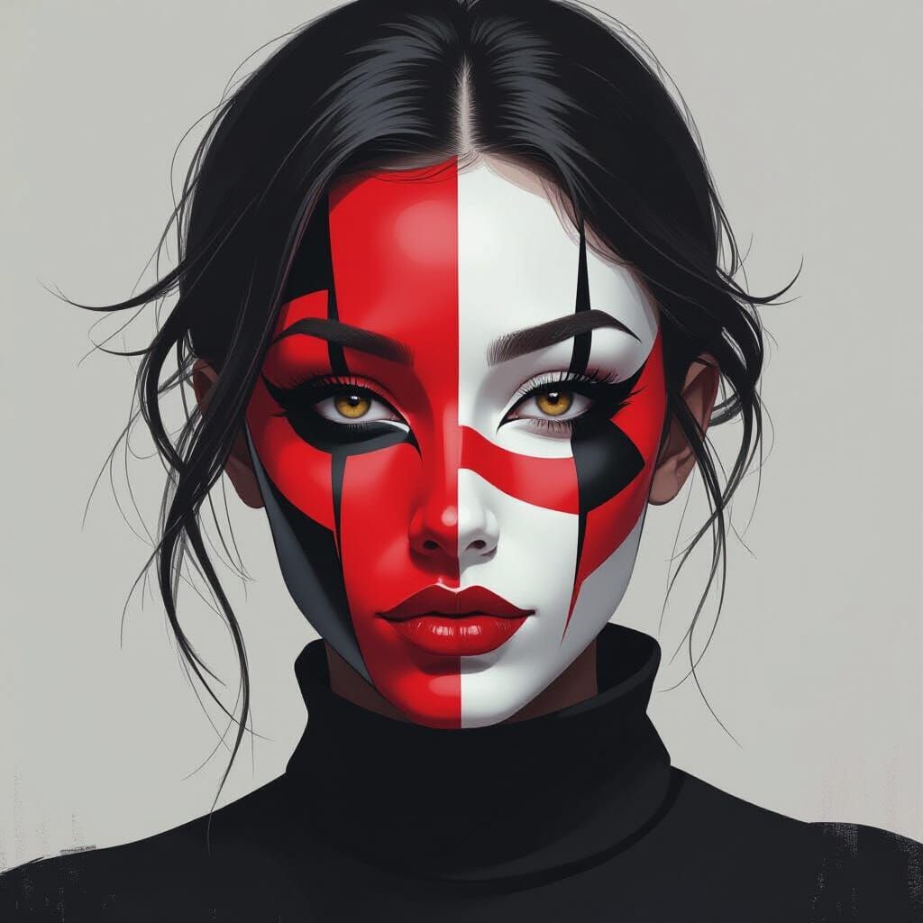 Avant-Garde Mask with Expressive Eyes