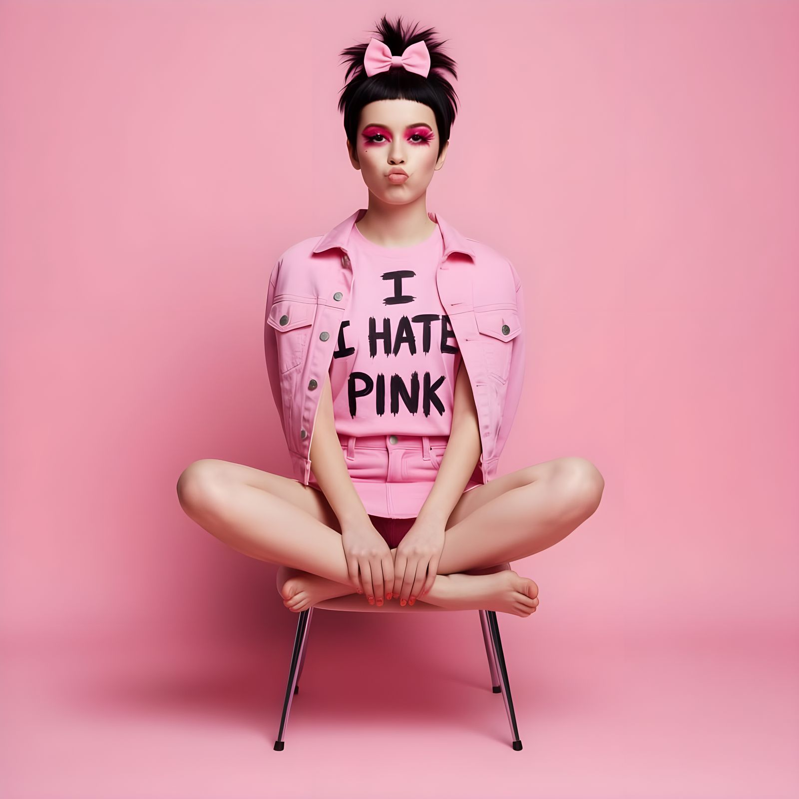 Girl With Bare Feet Standing Proudly