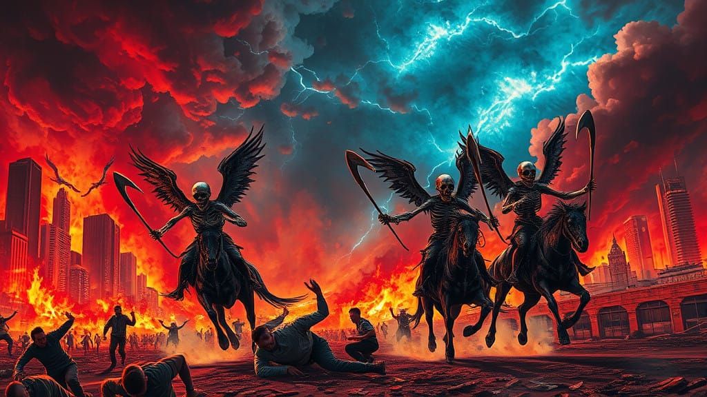 Cyberpunk Apocalypse Unveiled in Fiery Chaos